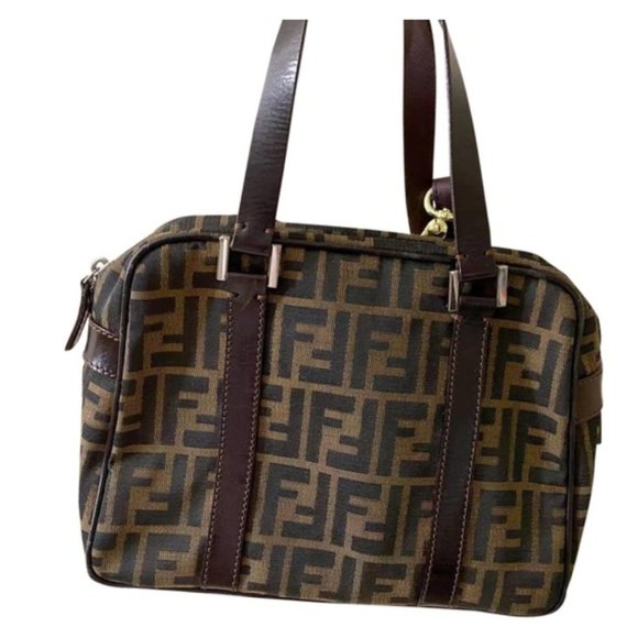 fendi Vintage Handle Zucca Canvas Shoulder Bag - Picture 3 of 11